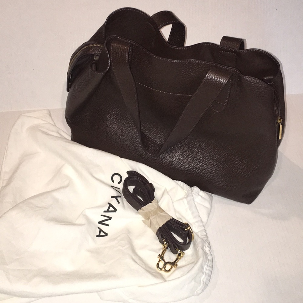 Cuyana Dark Brown Leather Shoulder Bag